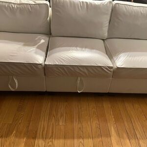 Amazon White Three-Seat Sofa Slipcover with Secure Straps